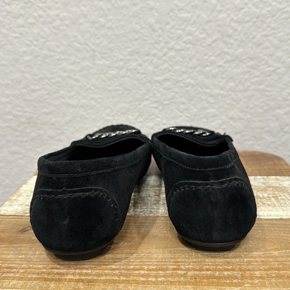 Vionic Mesa Black Suede Chainlink Loafers Size 7 - Picture 5 of 7